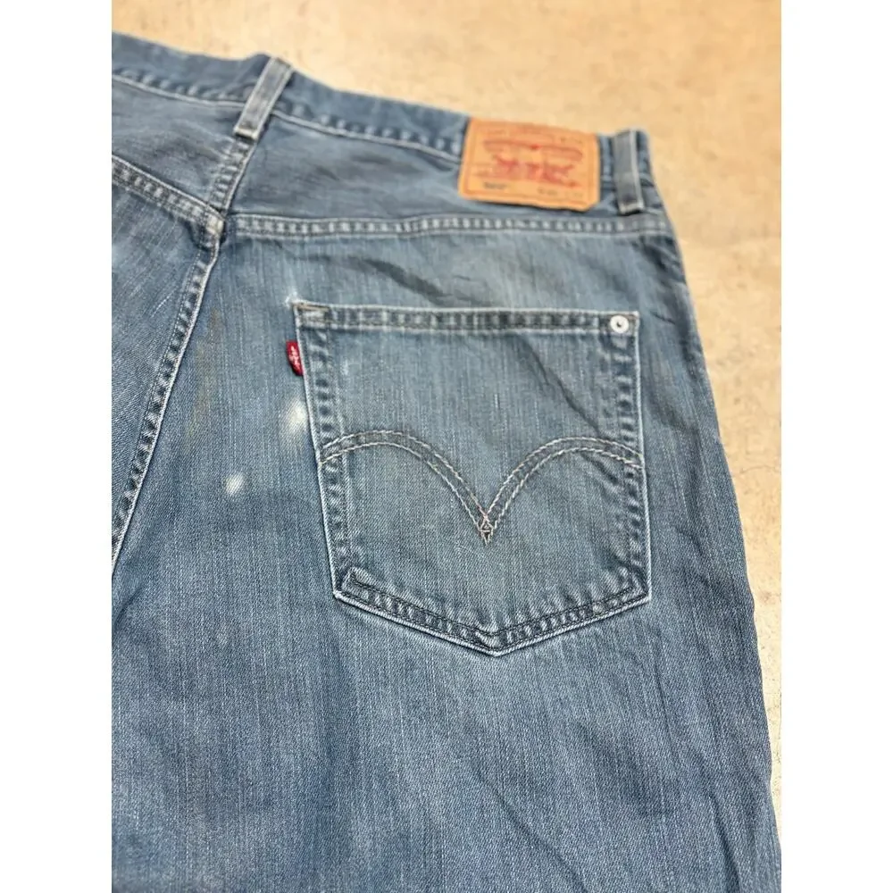 VTG 1997 Levi's 569 Loose Fit Skater Jeans Baggy Thrashed Paint Splatter 36x28